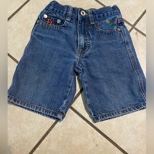 FUBU Kids Embroidered Blue Denim Shorts